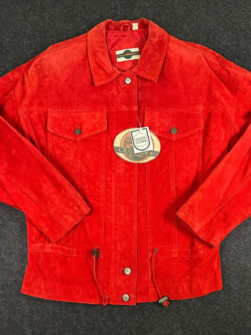 Red Out Brook Vintage Genuine Suede Leather Jacket Women's Large NWT